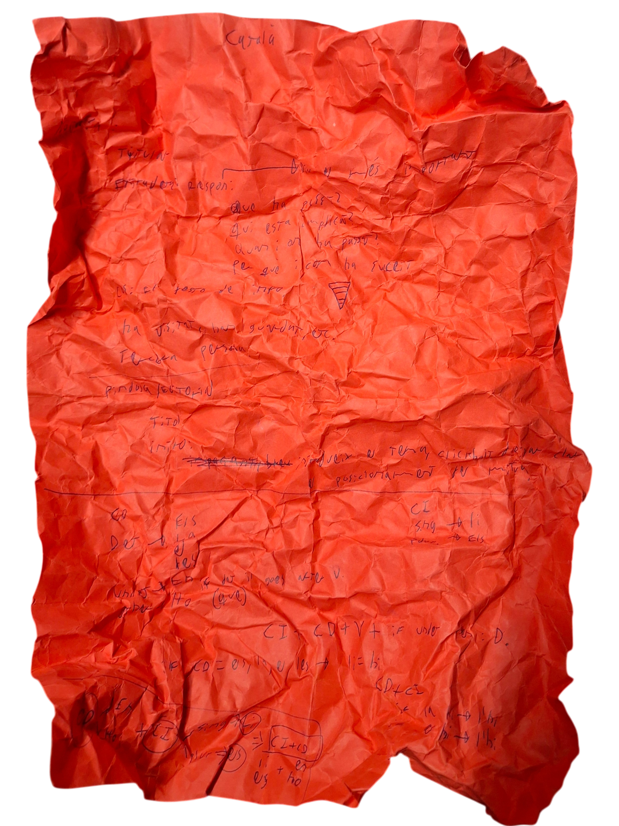 Open red paper
